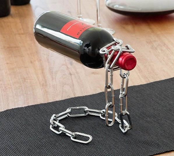 Sleek chain bottle holder for a clutter-free space