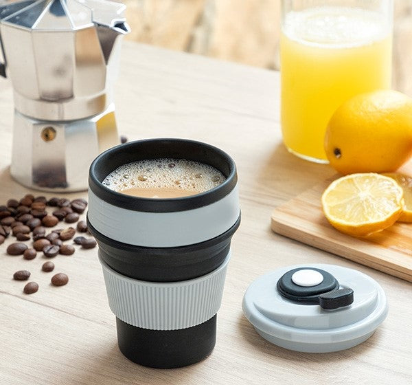 Minimalist design collapsible silicone cup for hot and cold drinks