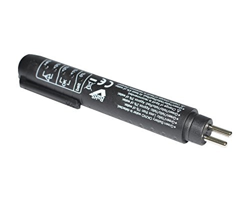 Hand holding brake fluid tester pen with 5 LED indicators