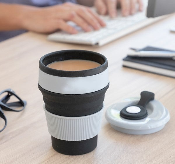 Silicone cup for eco-conscious lifestyle, compact and collapsible