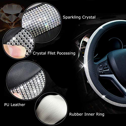 High-quality diamond pattern leather steering wheel cover for a premium look