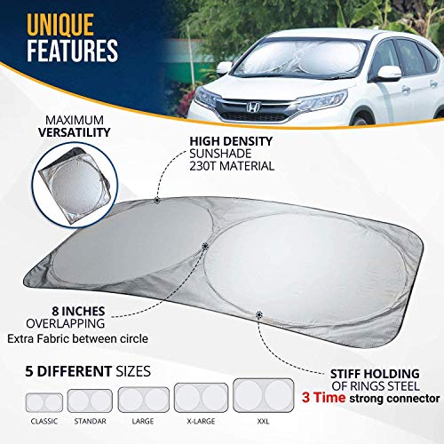 Car windshield sun shade protector for reduced glare