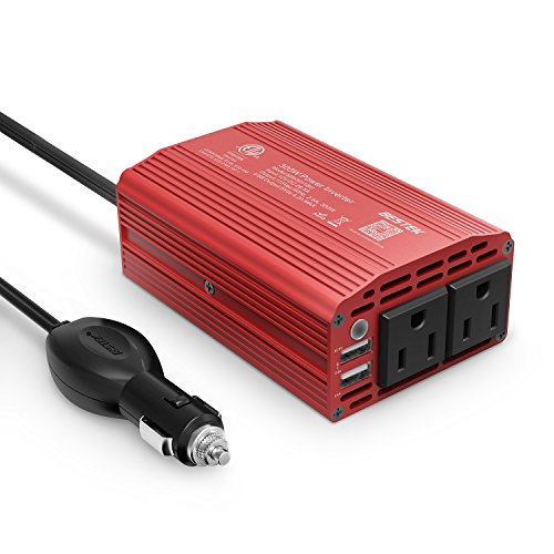 12V to 110V AC Car Inverter, 300W DC Power Inverter with Dual USB Ports