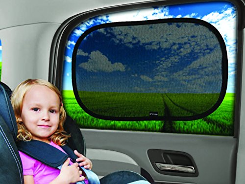 Close-up of a car window shade, 21 inches by 14 inches