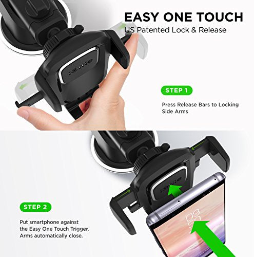 Phone mount for cars with one touch operation and sleek design