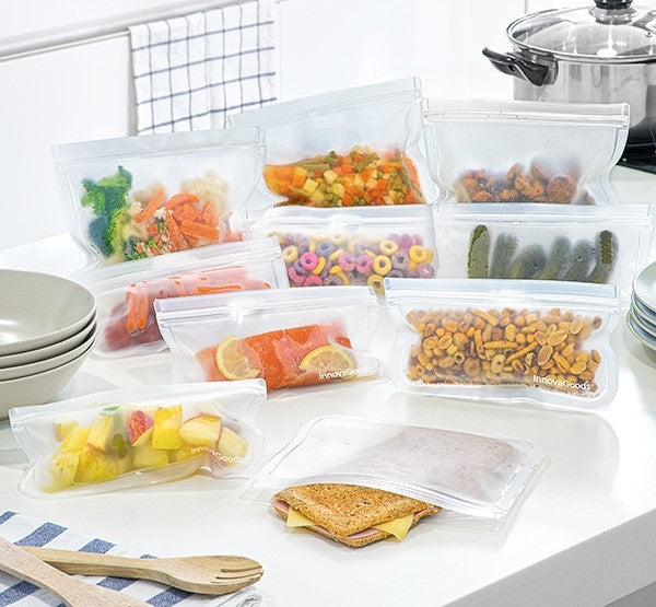 EcoLife reusable food storage bags in a minimalist 10-piece set
