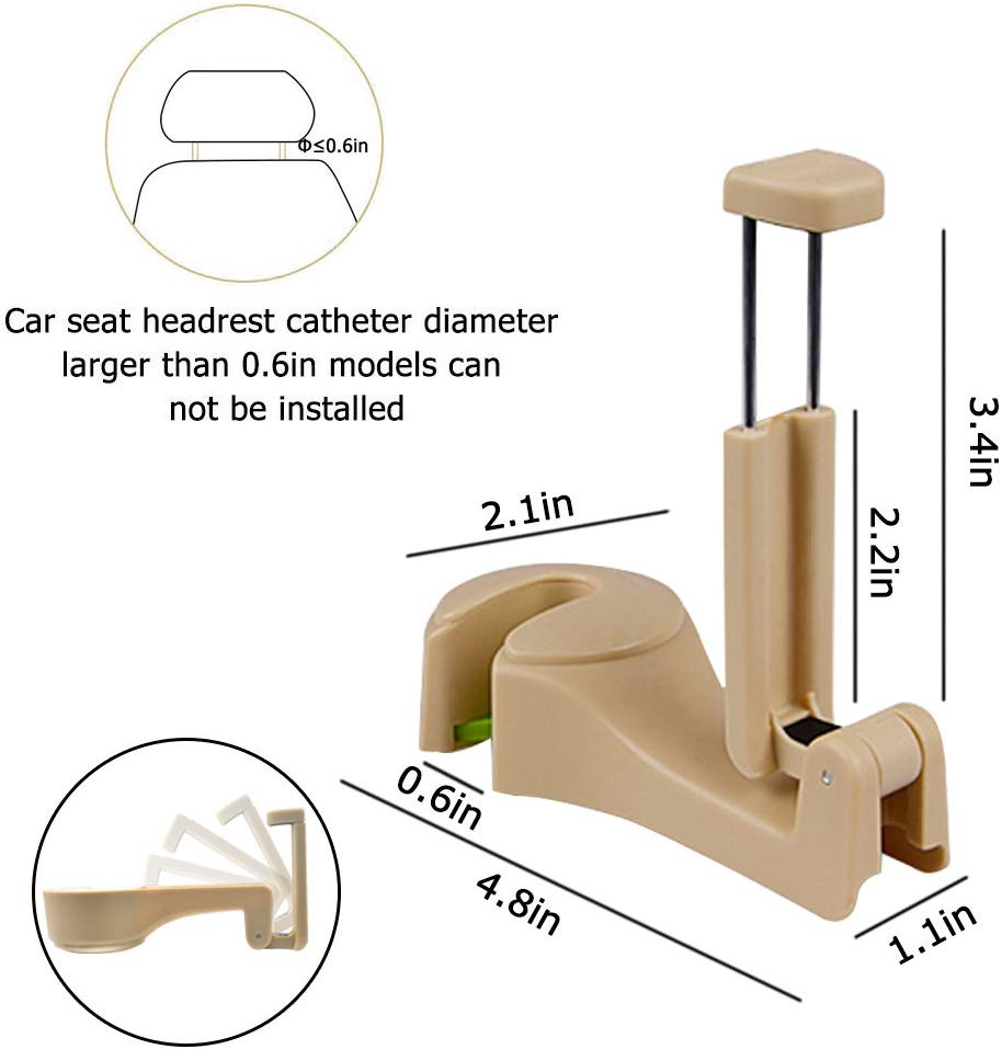 Car Headrest Hooks for clutter-free car space