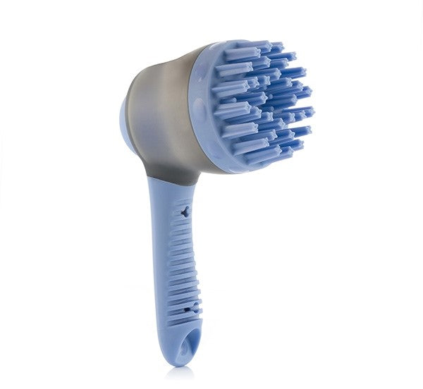 Sleek minimalist bath brush with container for a simple bath routine