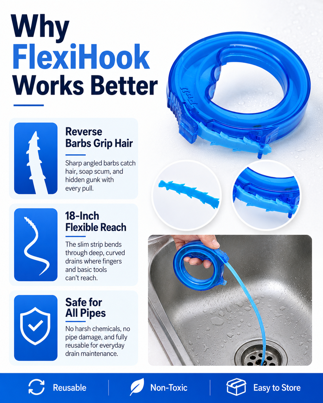 FixNext™ FlexiClaw Drain Snake