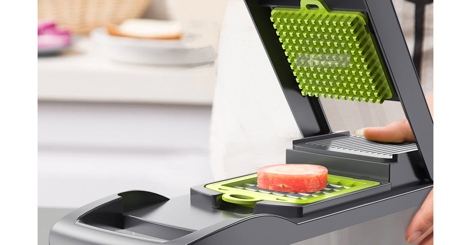 Effortless vegetable slicing with mandoline kitchen tool