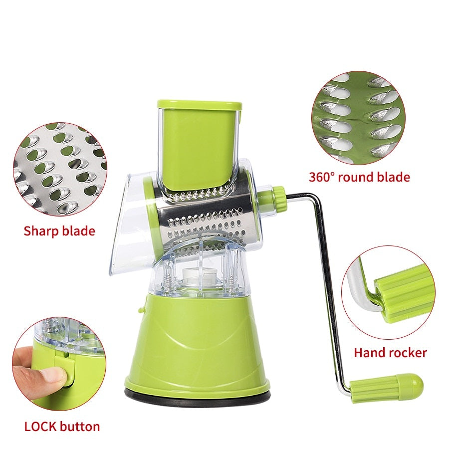 Manual veg cutter and slicer for kitchen prep