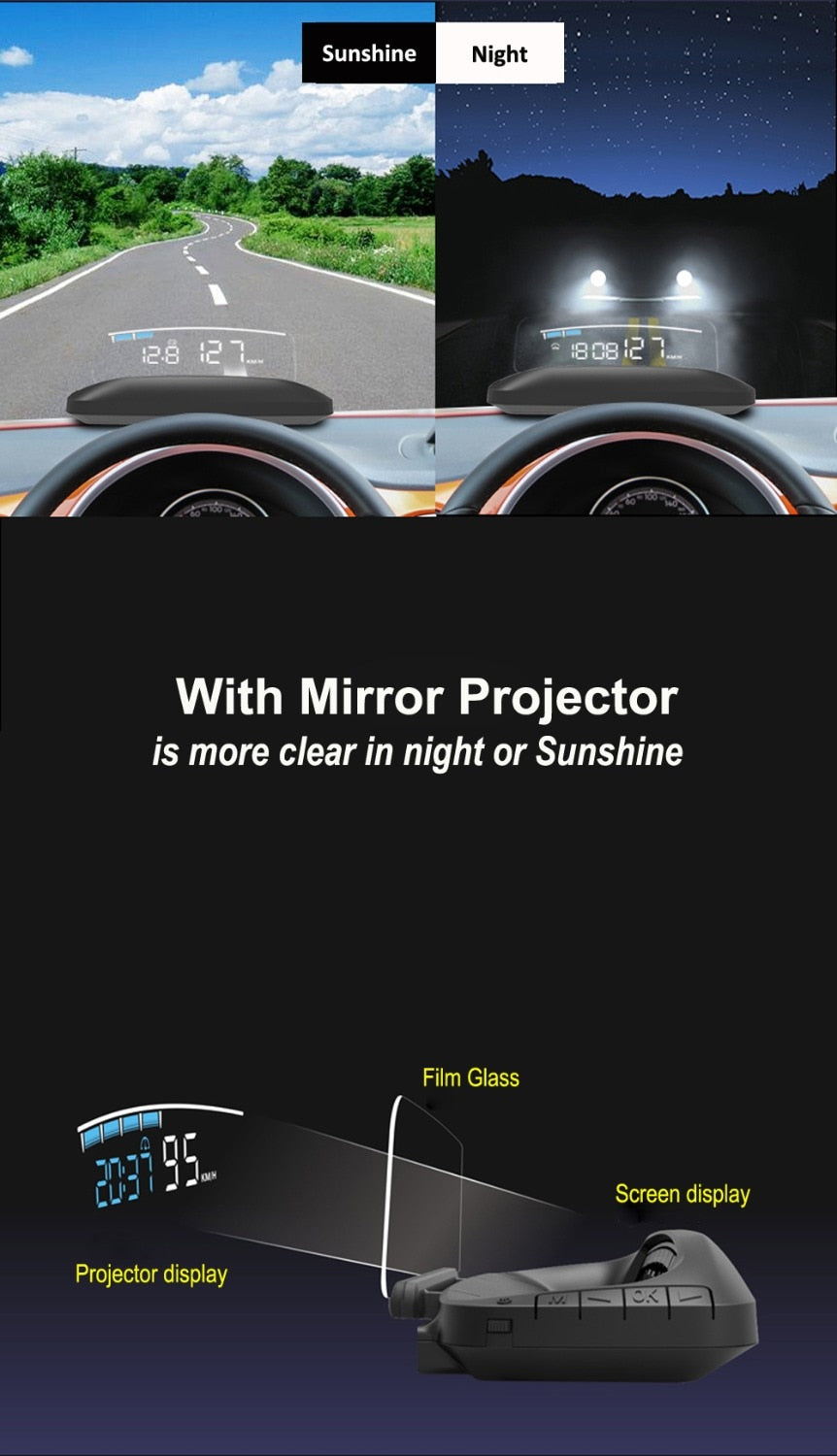 Aurora HD Car Head Up Display (rear view)