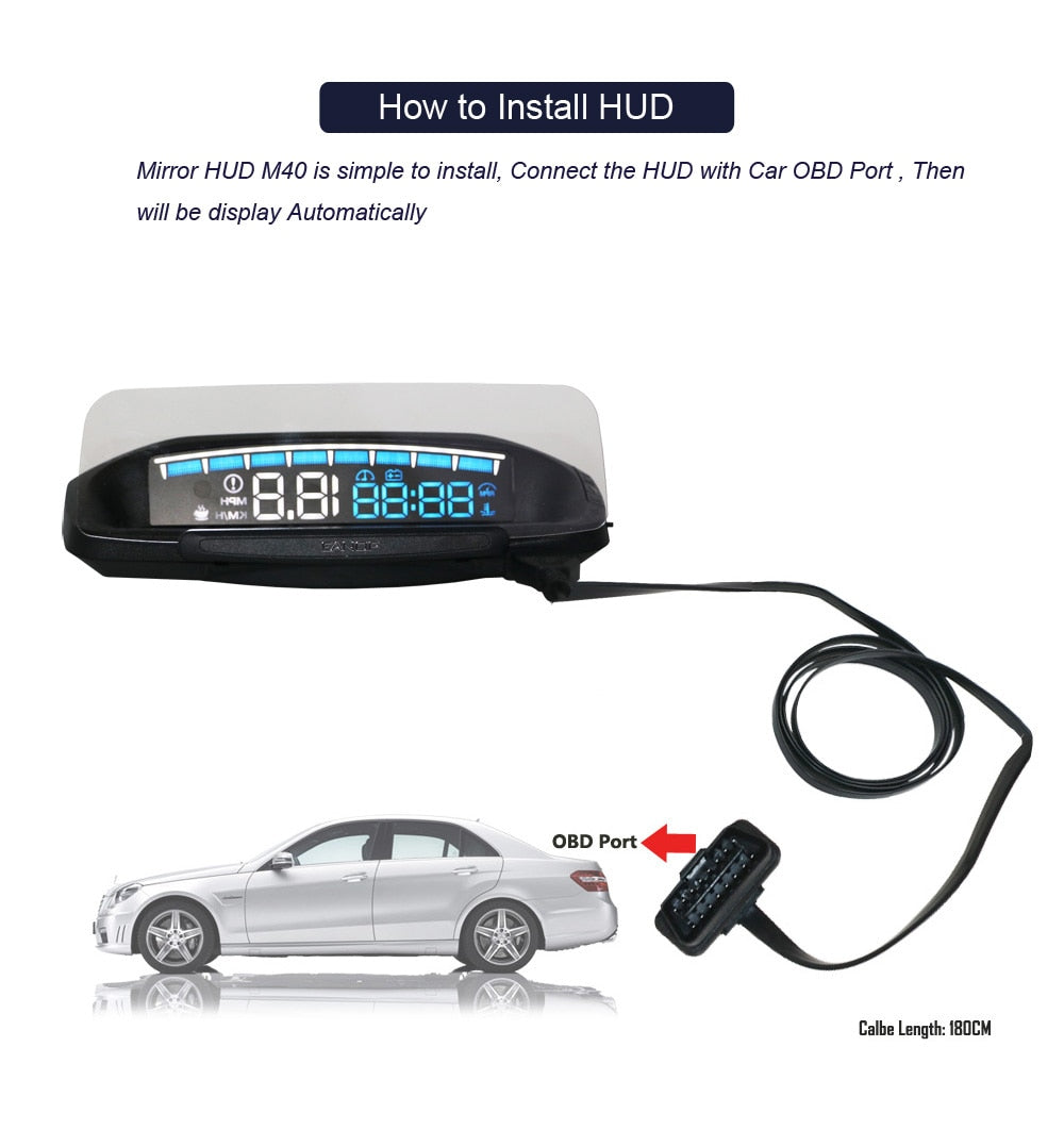 Aurora HD Car Head Up Display (angled view)