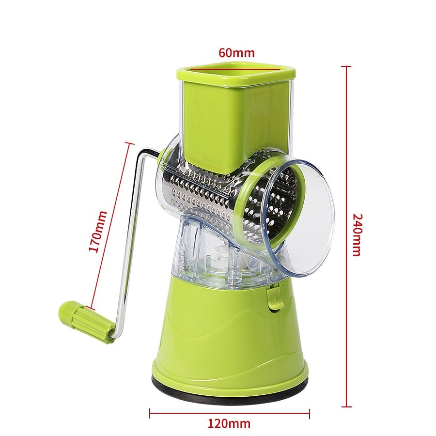 Manual veggie cutter and slicer in kitchen