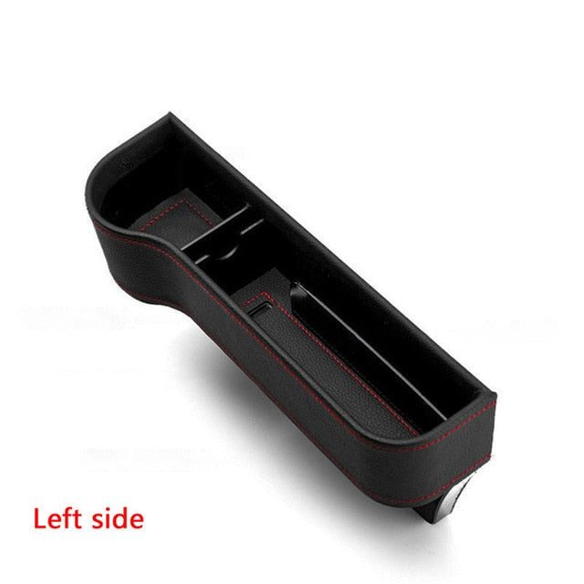 Minimalist console storage organizer for seat and back of car with open storage