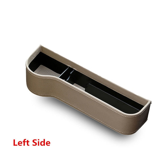 Top view of minimalist console storage organizer for seat and back of car